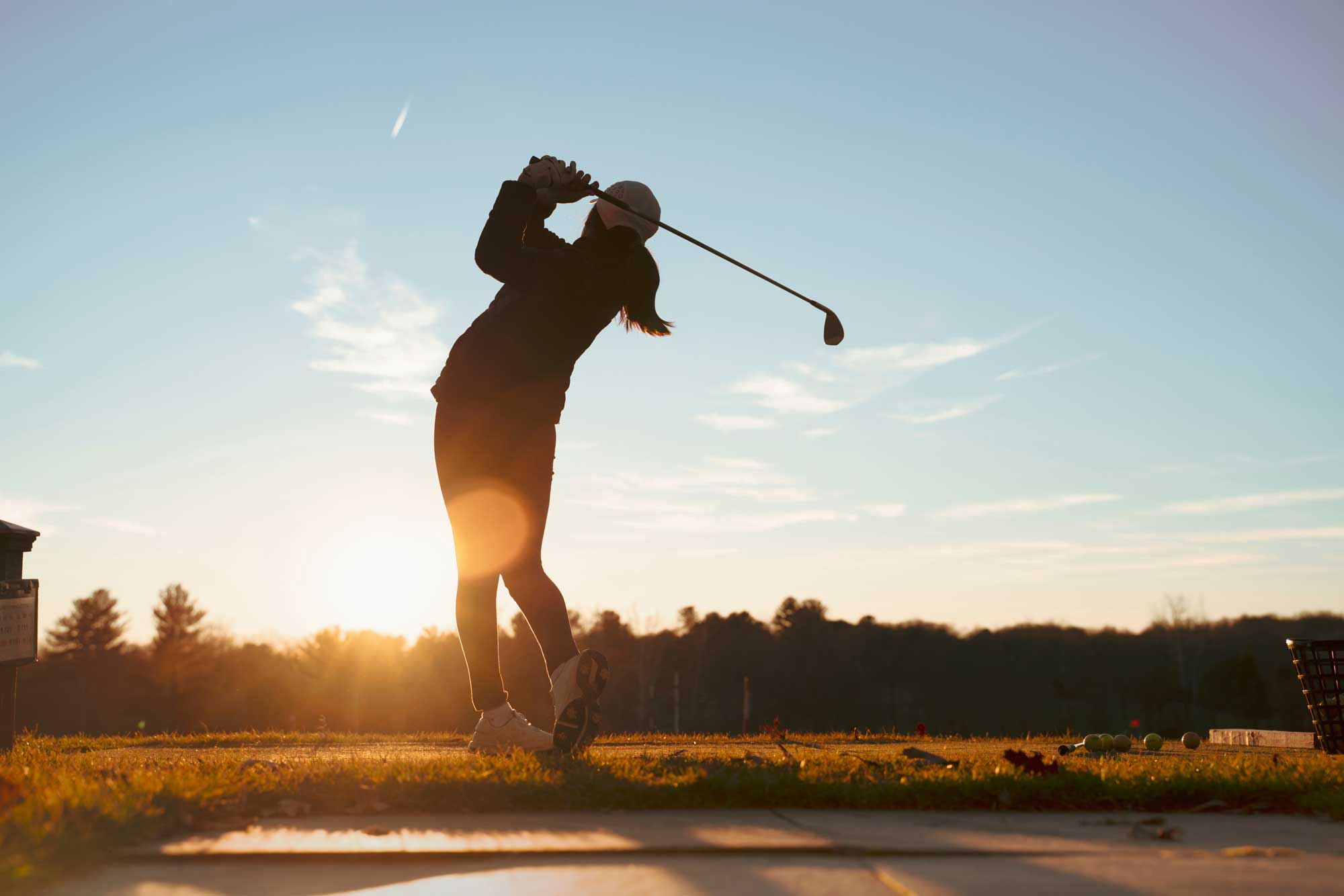 Woman playing golf